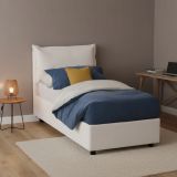 Letto una piazza contenitore bianco 95x215cm elegante - Perpetue