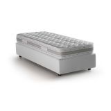 Letto una piazza contenitore bianco 95x215cm rivestimento in tessuto - Avova