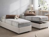 Letto una piazza contenitore bianco 95x215cm rivestimento in tessuto - Avova