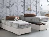 Letto una piazza contenitore bianco 95x215cm sfoderabile - Ava