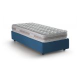 Letto una piazza contenitore blu 105x215cm rivestimento in tessuto - Aribal