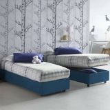 Letto una piazza contenitore blu 95x215cm sfoderabile - Ava