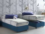 Letto una piazza contenitore blu 95x215cm sfoderabile - Ava