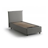 Letto una piazza contenitore grigio 105x215cm rete inclusa - Alder