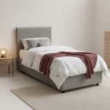 Letto una piazza contenitore grigio 95x215cm adatto per materasso 80x200 cm - Shana