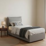 Letto una piazza contenitore grigio 95x215cm moderno - Azzurrino