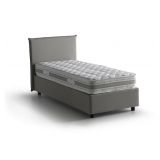 Letto una piazza contenitore grigio 95x215cm rivestimento in tessuto - Boudicca