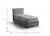 Letto una piazza contenitore grigio 95x215cm rivestimento in tessuto - Boudicca