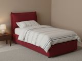 Letto una piazza contenitore rosso 105x205cm rivestimento in tessuto - Aigor
