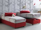 Letto una piazza contenitore rosso 105x215cm sfoderabile - Acetico