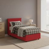 Letto una piazza contenitore rosso 95x205cm sfoderabile - Argentino