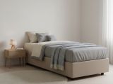 Letto una piazza contenitore tortora 105x205cm moderno - Addison