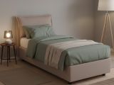Letto una piazza contenitore tortora 105x205cm rivestimento in tessuto - Animal