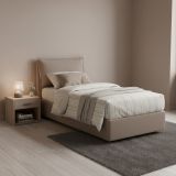 Letto una piazza contenitore tortora 105x215cm moderno - Arzon