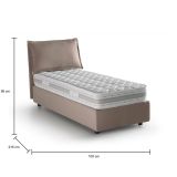 Letto una piazza contenitore tortora 105x215cm moderno - Arzon