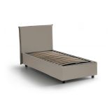 Letto una piazza contenitore tortora 105x215cm rivestito in ecopelle - ArtemisiaI