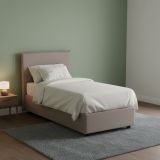 Letto una piazza contenitore tortora 105x215cm sfoderabile - Alder