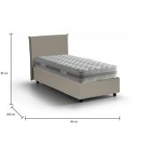 Letto una piazza contenitore tortora 95x205cm sfoderabile - Tashkent