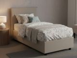 Letto una piazza contenitore tortora 95x215cm adatto per materasso 80x200 cm - Atelmo