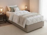 Letto una piazza contenitore tortora 95x215cm moderno - Ava