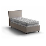 Letto una piazza contenitore tortora 95x215cm rivestimento in tessuto - Boudicca