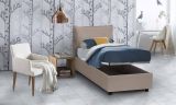 Letto una piazza contenitore tortora 95x215cm sfoderabile - Delhi