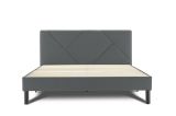 Letto una Piazza e Mezza 120x190 cm Imbottito Moderno Grigio con Rete a Doghe e Vano Testiera Salvaspazio 129x204x100h – Hemera