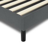 Letto una Piazza e Mezza 120x190 cm Imbottito Moderno Grigio con Rete a Doghe e Vano Testiera Salvaspazio 129x204x100h – Hemera