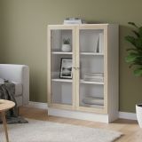 Libreria 2 ante bianca e quercia 79x107h cm - Amphan