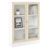 Libreria 2 ante bianca e quercia 79x107h cm - Amphan
