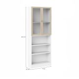 Libreria 2 ante bianca e quercia 79x203h cm - Chedeng