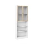 Libreria 2 ante bianca e quercia 79x203h cm - Chedeng