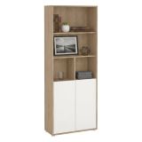 Libreria 2 ante rovere e bianca 79x204h cm - Arancio