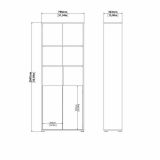 Libreria 2 ante rovere e bianca 79x204h cm - Arancio