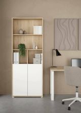 Libreria 2 ante rovere e bianca 79x204h cm - Arancio