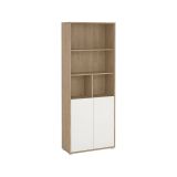 Libreria 2 ante rovere e bianca 79x204h cm - Arancio