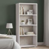 Libreria 3 ripiani bianca e rovere 60x130h cm - Aky
