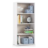 Libreria 3 ripiani bianca e rovere 60x130h cm - Aky