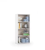 Libreria 3 ripiani bianca e rovere 60x130h cm - Aky