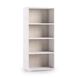 Libreria 3 ripiani bianca e rovere 60x130h cm - Aky