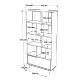 Libreria 3 ripiani noce e quercia 83x175h cm - Gerusalem