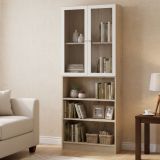 Libreria 3 ripiani quercia e bianca 79x203h cm - Chedeng