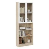 Libreria 3 ripiani quercia e bianca 79x203h cm - Chedeng