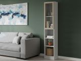 Libreria 4 ripiani bianca e quercia 40x203h cm - Greg