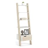 Libreria 4 ripiani bianca e quercia 55x180h cm - Acascia
