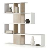Libreria 4 ripiani bianca e rovere 145x145h cm - Allison