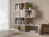 Libreria 4 ripiani bianca e rovere 145x145h cm - Allison