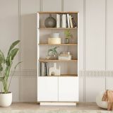 Libreria 4 ripiani quercia e bianca 75x168h cm - Achromic