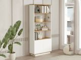 Libreria 4 ripiani quercia e bianca 75x168h cm - Achromic