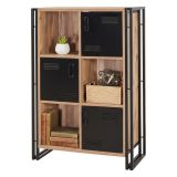 Libreria 4 ripiani quercia e nera 89x127h cm - Ercolina
